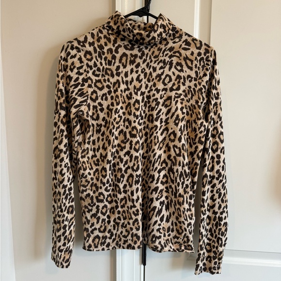 J.Crew: Tissue Turtleneck In Leopard For Women - Picture 2 of 7